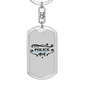 Police Mom Keychain Stainless Steel or 18k Gold Dog Tag Keyring-Express Your Love Gifts
