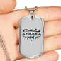 Police Mom Necklace Stainless Steel or 18k Gold Dog Tag 24" Ball Chain-Express Your Love Gifts