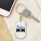 Police Mom Plain Design Keychain Stainless Steel or 18k Gold Dog Tag Keyring-Express Your Love Gifts