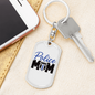 Police Mom Plain Design Keychain Stainless Steel or 18k Gold Dog Tag Keyring-Express Your Love Gifts