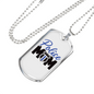 Police Mom Plain Design Necklace Stainless Steel or 18k Gold Dog Tag 24" Ball Chain-Express Your Love Gifts