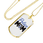Police Mom Plain Design Necklace Stainless Steel or 18k Gold Dog Tag 24" Ball Chain-Express Your Love Gifts
