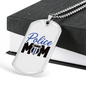 Police Mom Plain Design Necklace Stainless Steel or 18k Gold Dog Tag 24" Ball Chain-Express Your Love Gifts