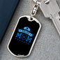 Police Mom Stars Black Keychain Stainless Steel or 18k Gold Dog Tag Keyring-Express Your Love Gifts