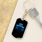 Police Mom Stars Black Keychain Stainless Steel or 18k Gold Dog Tag Keyring-Express Your Love Gifts
