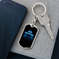 Police Mom Stars Black Keychain Stainless Steel or 18k Gold Dog Tag Keyring-Express Your Love Gifts