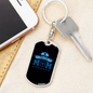 Police Mom Stars Black Keychain Stainless Steel or 18k Gold Dog Tag Keyring-Express Your Love Gifts