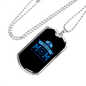 Police Mom Stars Black Necklace Stainless Steel or 18k Gold Dog Tag 24" Ball Chain-Express Your Love Gifts