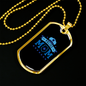 Police Mom Stars Black Necklace Stainless Steel or 18k Gold Dog Tag 24" Ball Chain-Express Your Love Gifts