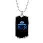 Police Mom Stars Black Necklace Stainless Steel or 18k Gold Dog Tag 24" Ball Chain-Express Your Love Gifts