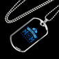 Police Mom Stars Black Necklace Stainless Steel or 18k Gold Dog Tag 24" Ball Chain-Express Your Love Gifts