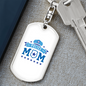 Police Mom Stars Keychain Stainless Steel or 18k Gold Dog Tag Keyring-Express Your Love Gifts