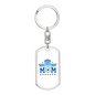 Police Mom Stars Keychain Stainless Steel or 18k Gold Dog Tag Keyring-Express Your Love Gifts