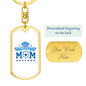 Police Mom Stars Keychain Stainless Steel or 18k Gold Dog Tag Keyring-Express Your Love Gifts