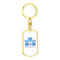Police Mom Stars Keychain Stainless Steel or 18k Gold Dog Tag Keyring-Express Your Love Gifts