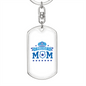 Police Mom Stars Keychain Stainless Steel or 18k Gold Dog Tag Keyring-Express Your Love Gifts