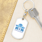 Police Mom Stars Keychain Stainless Steel or 18k Gold Dog Tag Keyring-Express Your Love Gifts
