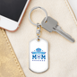 Police Mom Stars Keychain Stainless Steel or 18k Gold Dog Tag Keyring-Express Your Love Gifts