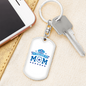 Police Mom Stars Keychain Stainless Steel or 18k Gold Dog Tag Keyring-Express Your Love Gifts