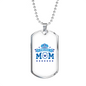 Police Mom Stars Necklace Stainless Steel or 18k Gold Dog Tag 24" Ball Chain-Express Your Love Gifts