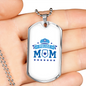 Police Mom Stars Necklace Stainless Steel or 18k Gold Dog Tag 24" Ball Chain-Express Your Love Gifts