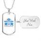 Police Mom Stars Necklace Stainless Steel or 18k Gold Dog Tag 24" Ball Chain-Express Your Love Gifts