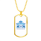 Police Mom Stars Necklace Stainless Steel or 18k Gold Dog Tag 24" Ball Chain-Express Your Love Gifts