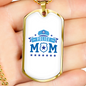 Police Mom Stars Necklace Stainless Steel or 18k Gold Dog Tag 24" Ball Chain-Express Your Love Gifts
