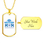 Police Mom Stars Necklace Stainless Steel or 18k Gold Dog Tag 24" Ball Chain-Express Your Love Gifts