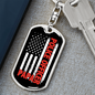 Police Officer Papa Keychain Stainless Steel or 18k Gold Dog Tag Keyring-Express Your Love Gifts