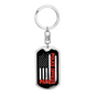 Police Officer Papa Keychain Stainless Steel or 18k Gold Dog Tag Keyring-Express Your Love Gifts