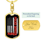 Police Officer Papa Keychain Stainless Steel or 18k Gold Dog Tag Keyring-Express Your Love Gifts