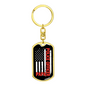 Police Officer Papa Keychain Stainless Steel or 18k Gold Dog Tag Keyring-Express Your Love Gifts