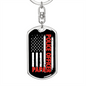Police Officer Papa Keychain Stainless Steel or 18k Gold Dog Tag Keyring-Express Your Love Gifts