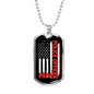 Police Officer Papa Necklace Stainless Steel or 18k Gold Dog Tag 24"-Express Your Love Gifts