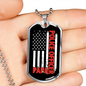 Police Officer Papa Necklace Stainless Steel or 18k Gold Dog Tag 24"-Express Your Love Gifts