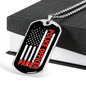 Police Officer Papa Necklace Stainless Steel or 18k Gold Dog Tag 24"-Express Your Love Gifts