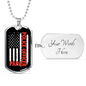 Police Officer Papa Necklace Stainless Steel or 18k Gold Dog Tag 24"-Express Your Love Gifts