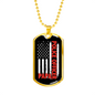 Police Officer Papa Necklace Stainless Steel or 18k Gold Dog Tag 24"-Express Your Love Gifts