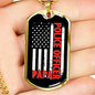 Police Officer Papa Necklace Stainless Steel or 18k Gold Dog Tag 24"-Express Your Love Gifts