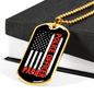 Police Officer Papa Necklace Stainless Steel or 18k Gold Dog Tag 24"-Express Your Love Gifts