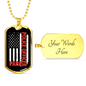 Police Officer Papa Necklace Stainless Steel or 18k Gold Dog Tag 24"-Express Your Love Gifts