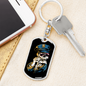 Police Skull Keychain Stainless Steel or 18k Gold Dog Tag Keyring-Express Your Love Gifts