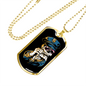 Police Skull Necklace Stainless Steel or 18k Gold Dog Tag 24" B-Express Your Love Gifts
