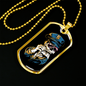 Police Skull Necklace Stainless Steel or 18k Gold Dog Tag 24" B-Express Your Love Gifts