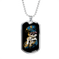 Police Skull Necklace Stainless Steel or 18k Gold Dog Tag 24" B-Express Your Love Gifts