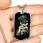 Police Skull Necklace Stainless Steel or 18k Gold Dog Tag 24" B-Express Your Love Gifts