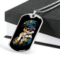 Police Skull Necklace Stainless Steel or 18k Gold Dog Tag 24" B-Express Your Love Gifts