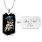 Police Skull Necklace Stainless Steel or 18k Gold Dog Tag 24" B-Express Your Love Gifts
