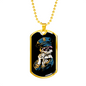 Police Skull Necklace Stainless Steel or 18k Gold Dog Tag 24" B-Express Your Love Gifts